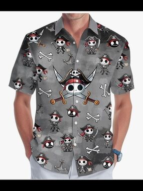 Pirate Short-Sleeve Shirt Halloween Jack Skeleton Nightmare Before Christmas
